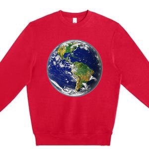 Earth Globe for Earth Day Premium Crewneck Sweatshirt