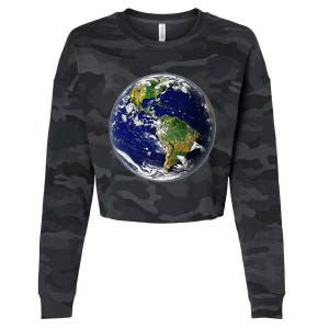 Earth Globe For Earth Day Cropped Pullover Crew