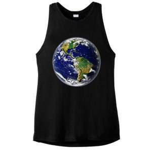 Earth Globe For Earth Day Ladies PosiCharge Tri-Blend Wicking Tank