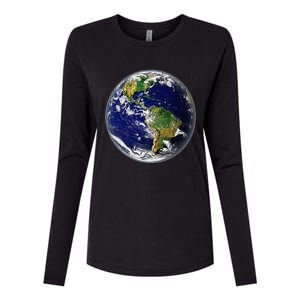 Earth Globe For Earth Day Womens Cotton Relaxed Long Sleeve T-Shirt