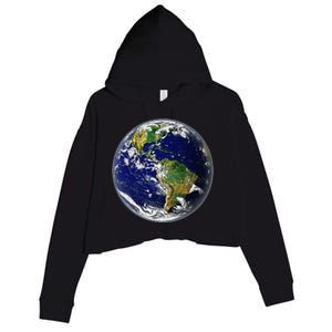 Earth Globe For Earth Day Crop Fleece Hoodie