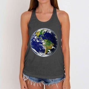 Earth Globe For Earth Day Women's Knotted Racerback Tank