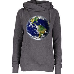 Earth Globe For Earth Day Womens Funnel Neck Pullover Hood