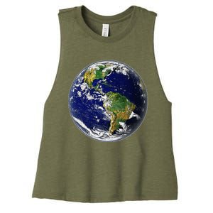 Earth Globe For Earth Day Women's Racerback Cropped Tank