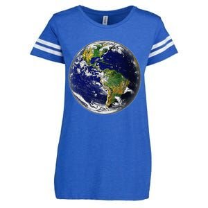 Earth Globe For Earth Day Enza Ladies Jersey Football T-Shirt