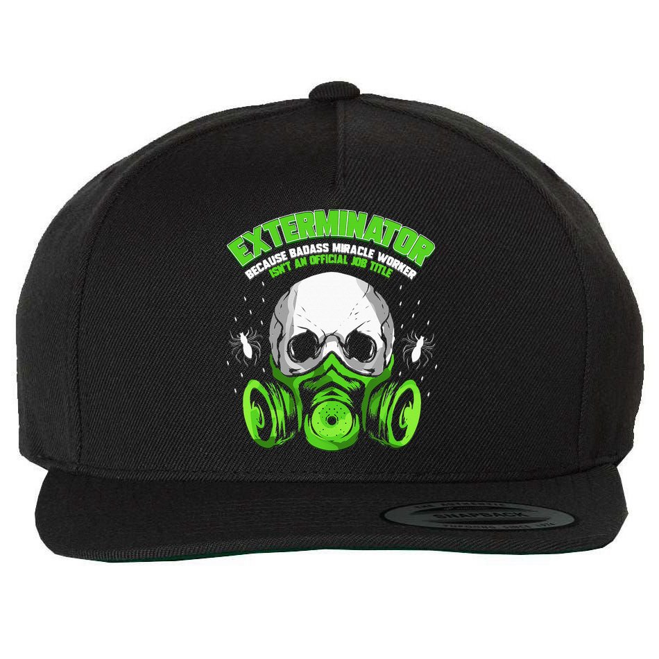 Exterminator Gift for Pest Controller Profession Wool Snapback Cap