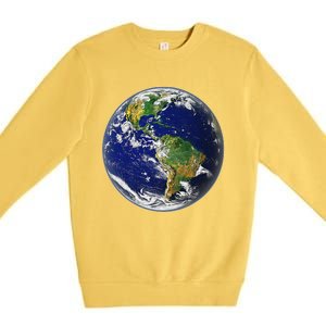 Earth Globe For Earth Day Premium Crewneck Sweatshirt