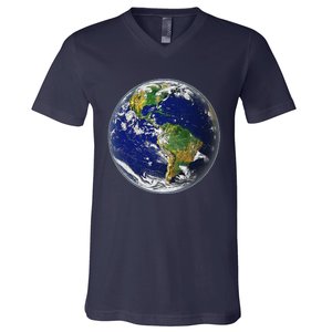 Earth Globe For Earth Day V-Neck T-Shirt