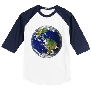 Earth Globe For Earth Day Baseball Sleeve Shirt