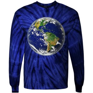 Earth Globe For Earth Day Tie-Dye Long Sleeve Shirt