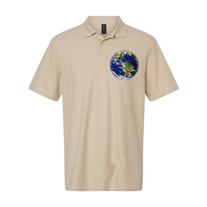 Earth Globe For Earth Day Softstyle Adult Sport Polo