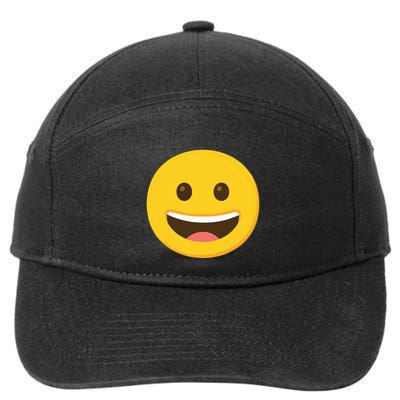Emoticon Grinning Face Happy 7-Panel Snapback Hat