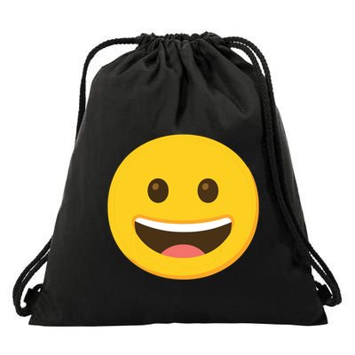 Emoticon Grinning Face Happy Drawstring Bag