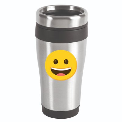 Emoticon Grinning Face Happy 16oz Travel Tumbler
