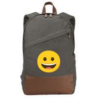 Emoticon Grinning Face Happy Cotton Canvas Backpack
