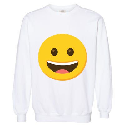 Emoticon Grinning Face Happy Garment-Dyed Sweatshirt
