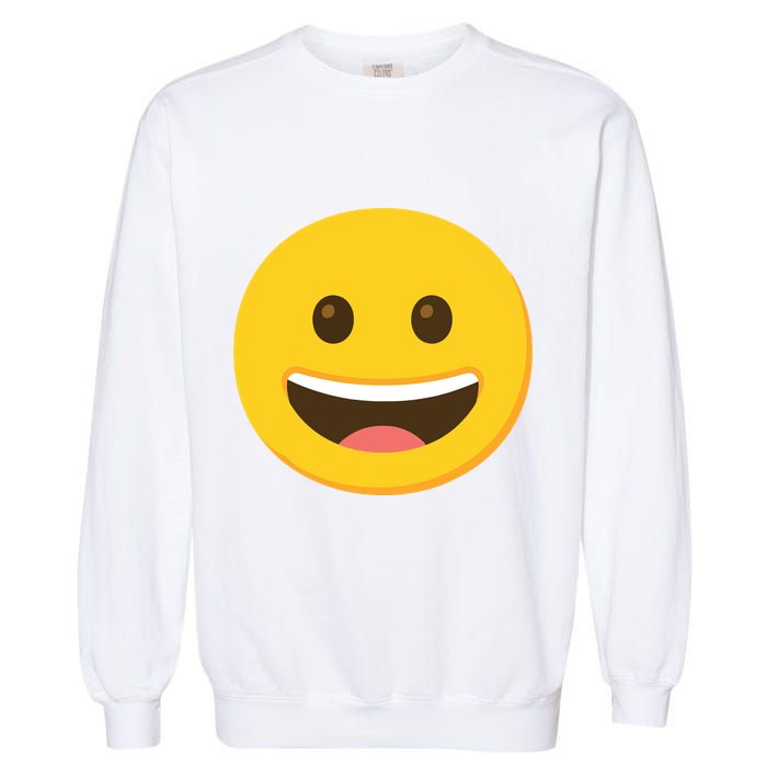 Emoticon Grinning Face Happy Garment-Dyed Sweatshirt