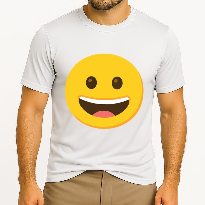 Emoticon Grinning Face Happy Cooling Performance Crew T-Shirt
