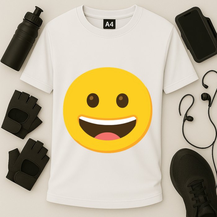 Emoticon Grinning Face Happy Cooling Performance Crew T-Shirt