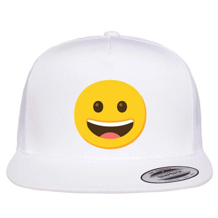 Emoticon Grinning Face Happy Flat Bill Trucker Hat