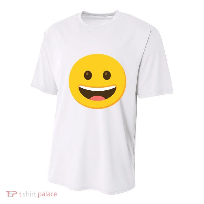 Emoticon Grinning Face Happy Youth Performance Sprint T-Shirt
