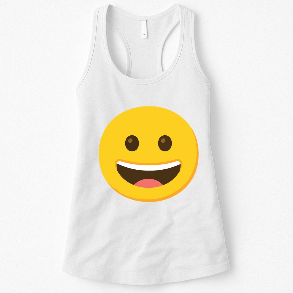 Emoticon Grinning Face Happy Womens Tank Top