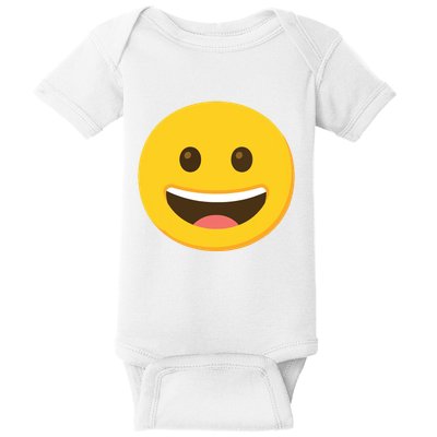 Emoticon Grinning Face Happy Baby Bodysuit