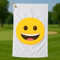 Emoticon Grinning Face Happy Golf Towel