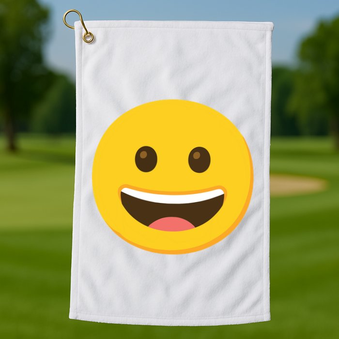 Emoticon Grinning Face Happy Golf Towel