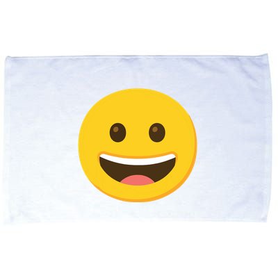 Emoticon Grinning Face Happy Microfiber Hand Towel