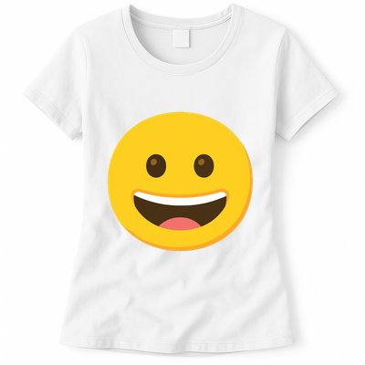 Emoticon Grinning Face Happy Womens T-Shirt