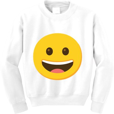 Emoticon Grinning Face Happy Kids Sweatshirt