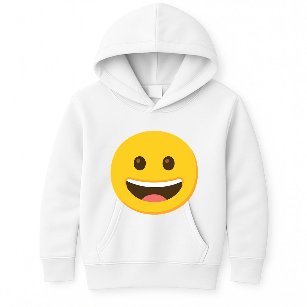 Emoticon Grinning Face Happy Kids Hoodie