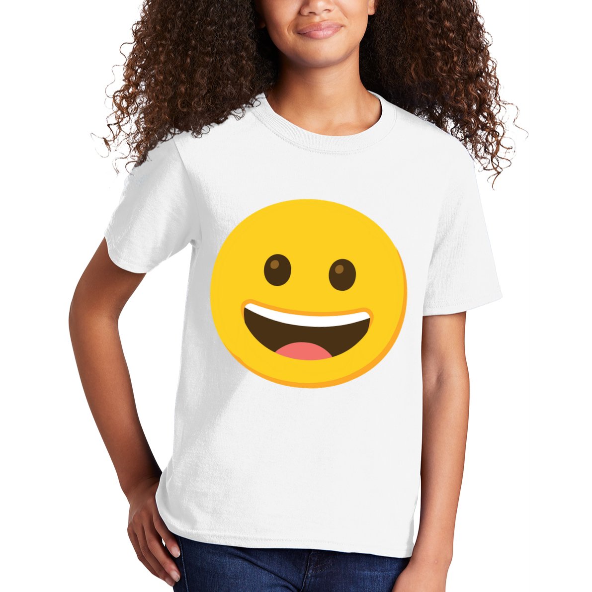 Emoticon Grinning Face Happy Kids T-Shirt