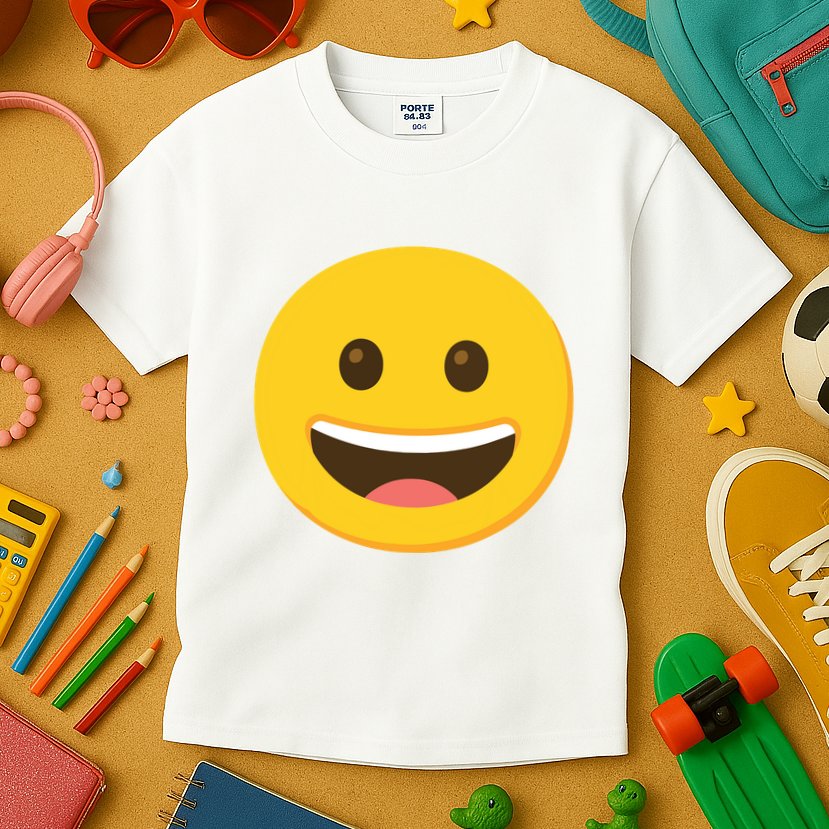 Emoticon Grinning Face Happy Kids T-Shirt