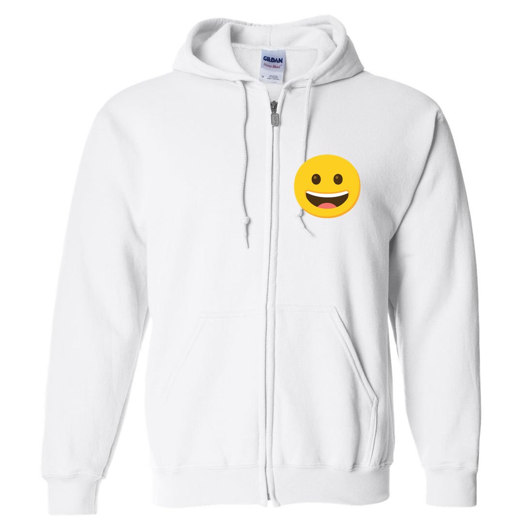 Emoticon Grinning Face Happy Full Zip Hoodie