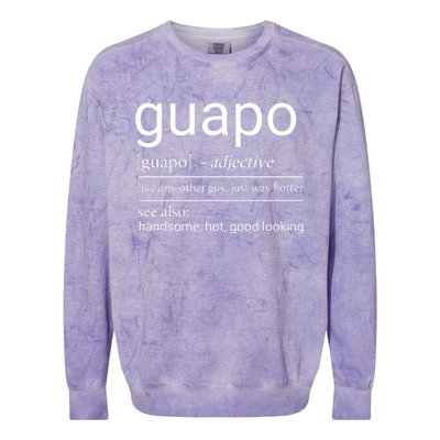 El Guapo Funny Definition Colorblast Crewneck Sweatshirt