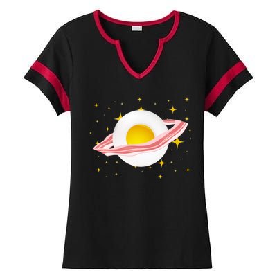 Egg Bacon Planet Ladies Halftime Notch Neck Tee