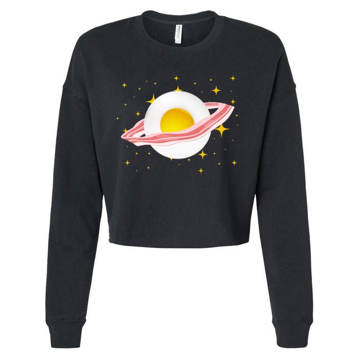 Egg Bacon Planet Cropped Pullover Crew