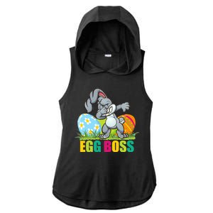 Egg Boss Dabbing Easter Bunny Ladies PosiCharge Tri-Blend Wicking Draft Hoodie Tank