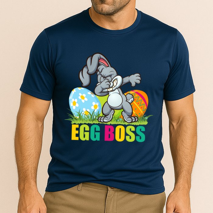 Egg Boss Dabbing Easter Bunny Cooling Performance Crew T-Shirt