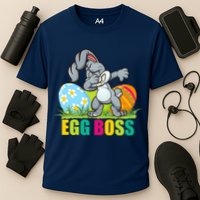 Egg Boss Dabbing Easter Bunny Cooling Performance Crew T-Shirt