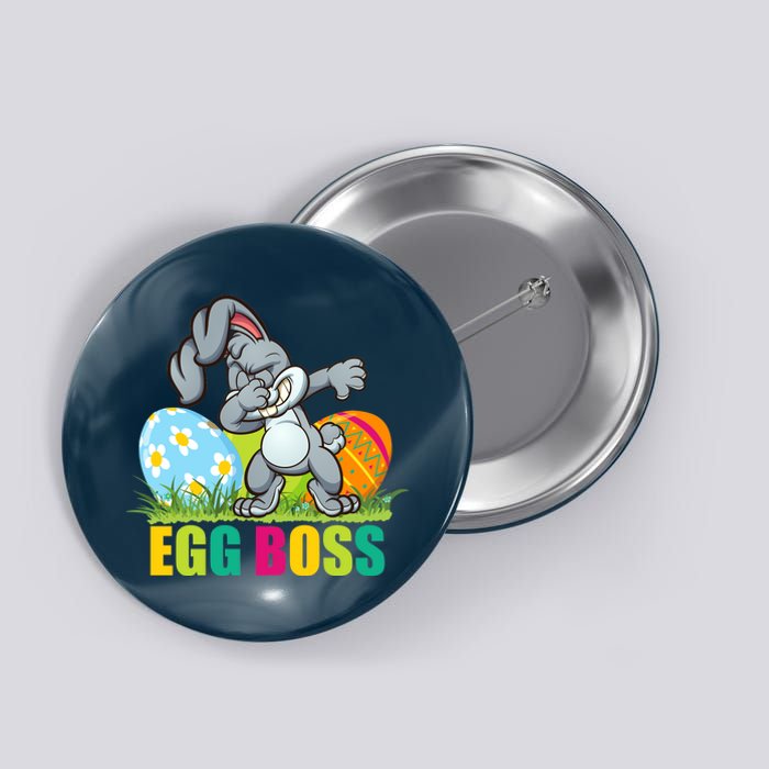 Egg Boss Dabbing Easter Bunny Button