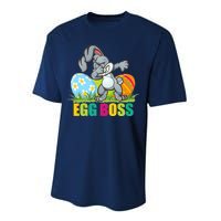 Egg Boss Dabbing Easter Bunny Performance Sprint T-Shirt