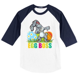 Egg Boss Dabbing Easter Bunny Baseball Sleeve Shirt