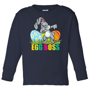 Egg Boss Dabbing Easter Bunny Toddler Long Sleeve Shirt