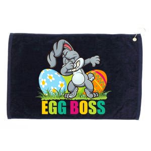 Egg Boss Dabbing Easter Bunny Grommeted Golf Towel