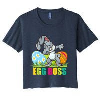 Egg Boss Dabbing Easter Bunny Women's Crop Top Tee
