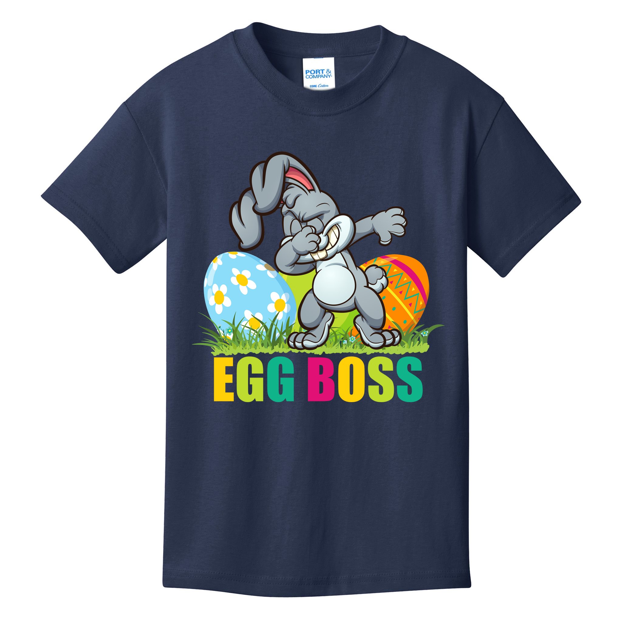 Egg Boss Dabbing Easter Bunny Kids T-Shirt