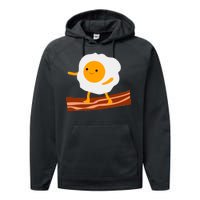 Egg Surfing On Bacon Performance Fleece Hoodie